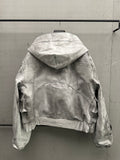 Dirt-White Leather Motobomber