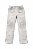 Dirt-White Leather Motopant