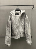 Dirt-White Leather Motobomber