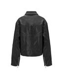 Leather Paneled Biker Jacket