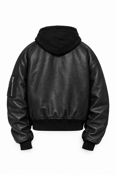 ALREADY WRITTEN hooded bomber back studio product view